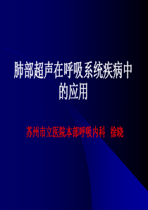 肺部超声在呼吸疾病诊断中的应用