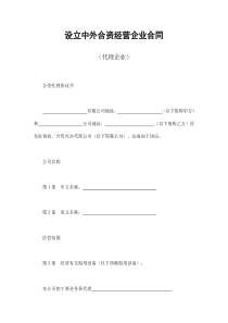 设立中外合资经营企业合同（代理企业）（DOC11页）