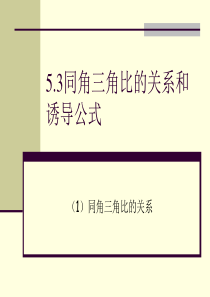 5.3同角三角比的关系和诱导公式