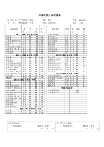 大学毕业生成绩单表格模板