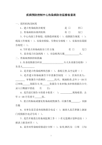 疾病预防控制中心传染病防治监督检查表