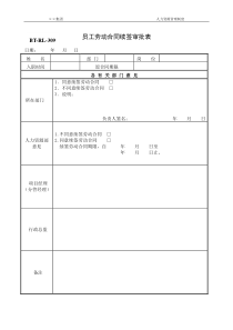 (BTRL-309)员工劳动合同续签审批表