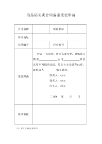 商品房买卖合同备案变更申请