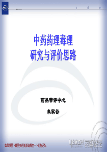 中药药理毒理研究与评价思路--药审中心(朱家谷2010.12.28海口)-药智论坛.ppt