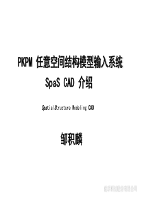 PKPM 任意空间结构模型输入系统 SpaS CAD 介绍