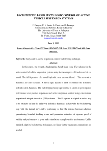 BACKSTEPPING BASED FUZZY LOGIC CONTROL OF ACTIVE V