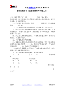 委托代理协议（供委托律师为代理人用）