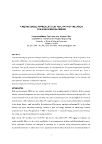 ABSTRACT A METRIC-BASED APPROACH TO 2D TOOL-PATH O