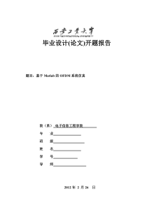 开题报告-基于matlab的OFDM系统仿真