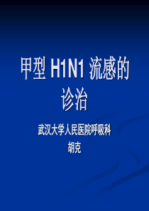 甲型H1N1流感的诊治(胡克)