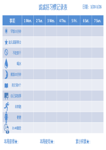 儿童打卡计划 养成好习惯 表格记录 理财意识