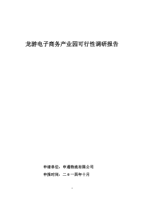 龙游电子商务产业园可行性调研报告2