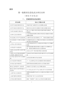 教育部公布的第一批教育信息化试点单位名单