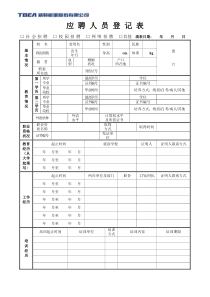 新特能源股份有限公司应聘人员登记表