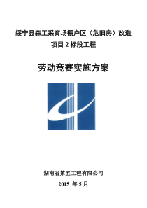 项目社会主义劳动竞赛实施方案(样板)