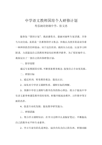 中学语文教师国培个人研修计划3