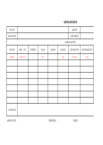 运维项目备件需求表