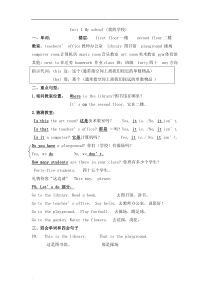 人教版四年级英语下册1-6单元知识点复习