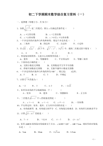 八年级下数学期末复习5套1