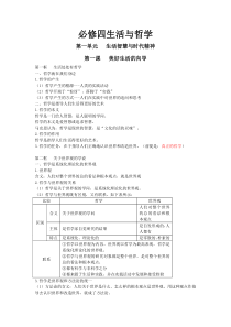 高中政治必修四笔记生活与哲学