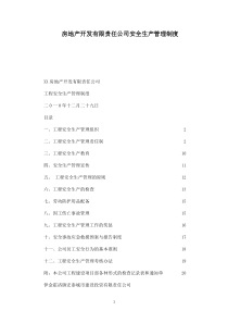 房地产开发有限责任公司安全生产管理制度