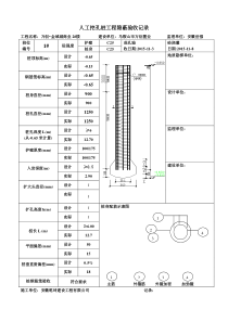 人工挖孔桩工程隐蔽验收记录(新)