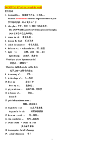 高中英语modul.3词组句型