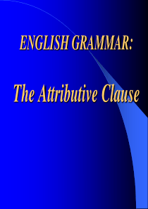 No.2---The Attributive Clause