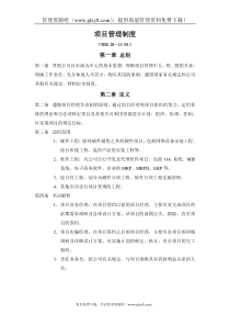 某公司项目管理制度及表格