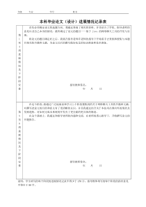 毕业论文进展情况记录表