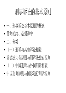 刑事诉讼的基本原则