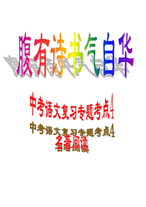 中考语文复习专题考点4___――名著阅读