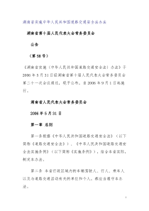 湖南省实施中华人民共和国道路交通安全法办法_湖南省第十届人民代表大会常务委员会