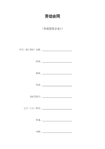 劳动合同（外商投资企业1）（DOC10页）