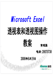 Microsoft Excel数据透视表和数据透视图操作教案