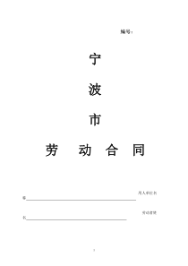 宁波市新劳动合同范本doc-签约须知