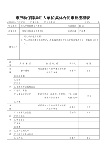 市劳动保障局用人单位集体合同审批流程表