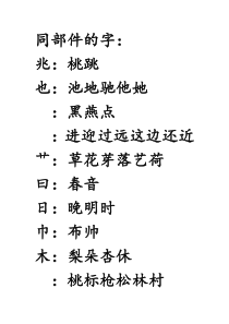 同部件的字