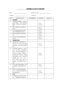 易制毒品仓库安全检查表(1)