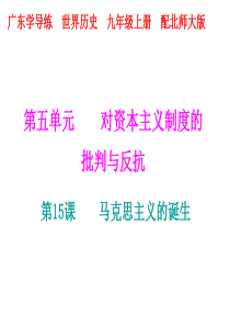 2018年秋北师大版九年级历史上册课件：第15课马克思主义的诞生 (共23张PPT)