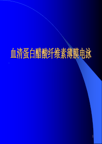 实验五.血清蛋白醋酸纤维素薄膜电泳分离