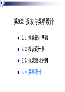 第9章 报表与菜单设计