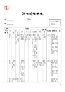 中学中国语文学习套教学进度表