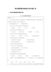 培训课程需求调查分析问卷汇总