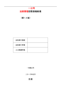 任职资格标准(模版)