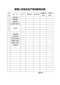 管理人员安全生产培训教育台账