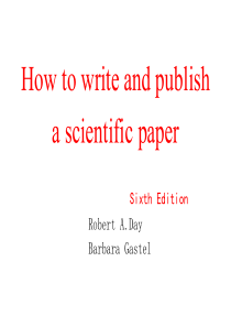 How to write and publish a scientific paper