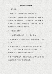 学生习惯养成月活动实施方案(精)