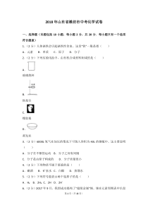 2018年山东省潍坊市中考化学试卷(带答案)