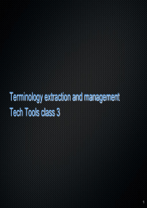 Presentation 3-Terminology 如何使用数据库翻译一些术语